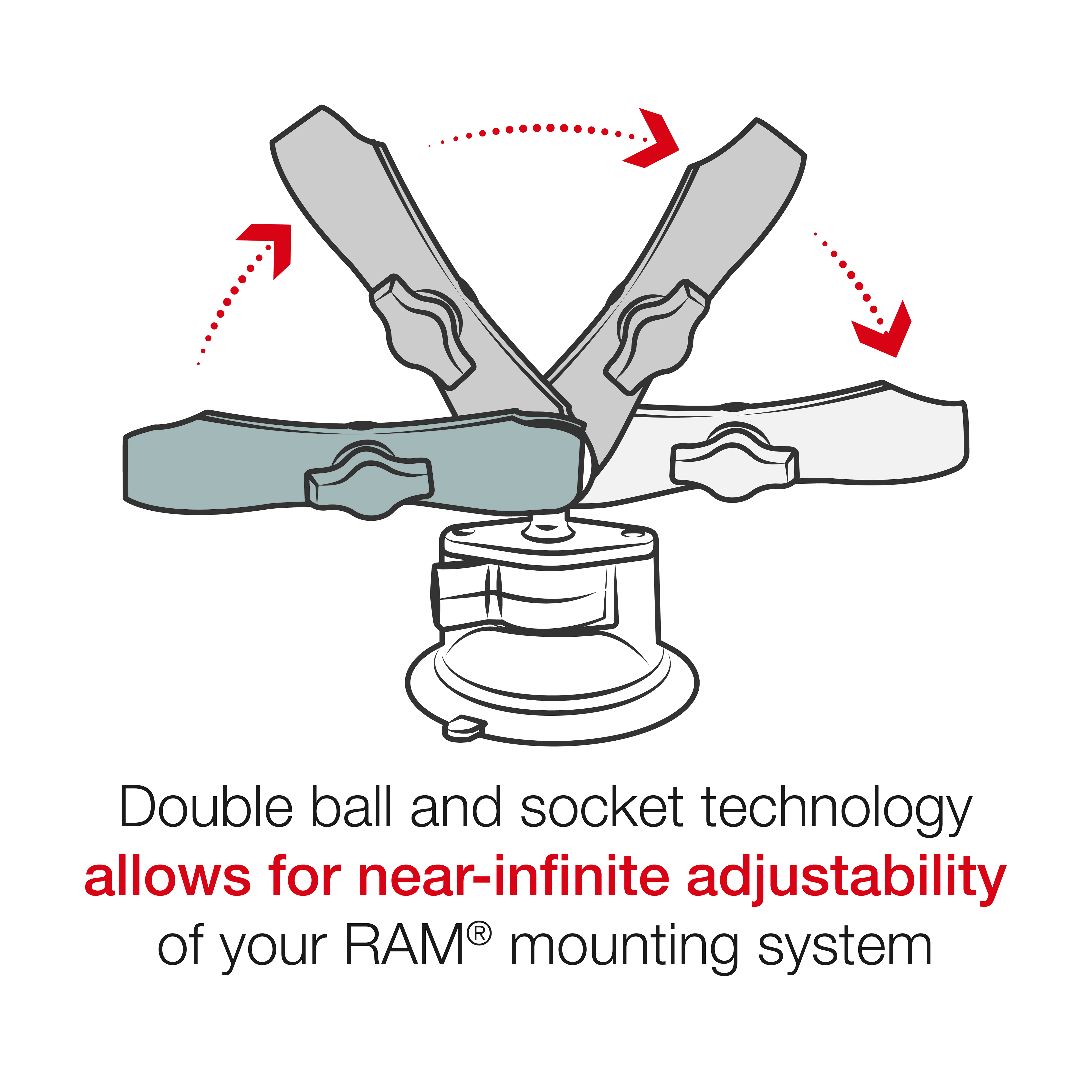 RAM&reg; X-Grip&reg; middelgroot telefoonhouder met RAM&reg; Twist-Lock&trade; Zuignap - Ram b 166 c un10u 4 - RAM-B-166-UN7U