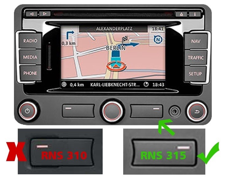Camera interface t.b.v. aansluiten aftermarket camera (NTSC) op RNS-510/Columbus/RNS315/RCD510 - Shoprns510 radio - NI.RC-VW-RNS510