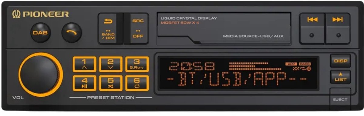 Pioneer SXT-C10PS 1 DIN retro radio met DAB+, FM, Bluetooth - Sxt c10ps 2 - SXT-C10PS