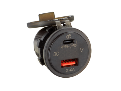 Dual USB auto lader 12V/24V USB-A / USB-C 5V 3.1A snellader - Tdfgsg - 349045-05-1X