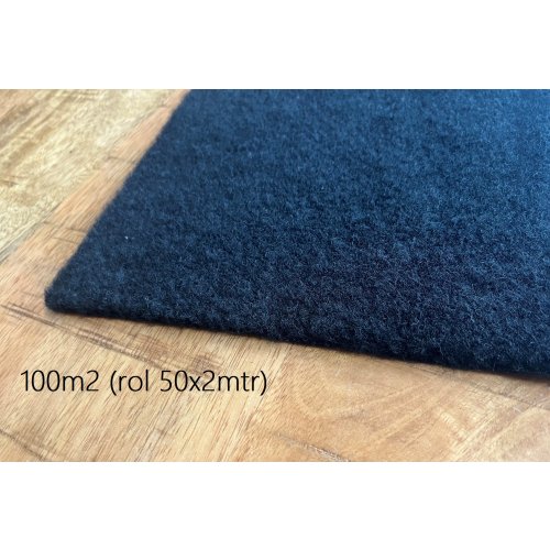 Bekledingsstof 50mtr x 200cm zwart (100m2) stretch  - 000084 - 000084 HQ STRETCH