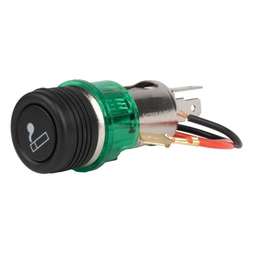 Sigaretten aansteker doos met plug en groen licht, 12V - 01260 02 - 01260