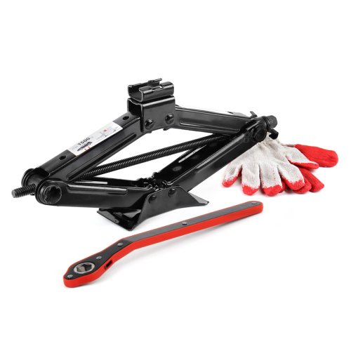 Schaarkrik met handslinger 1,5T en gratis handschoenen 1500 kg - 02478 - 02478
