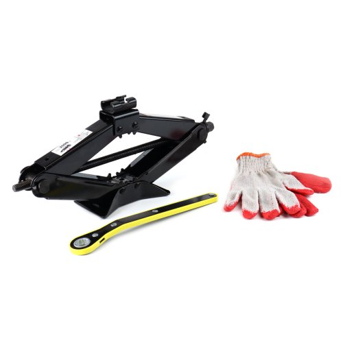 Schaarkrik met handslinger 2T en gratis handschoenen, 2000kg - 02479 - 02479