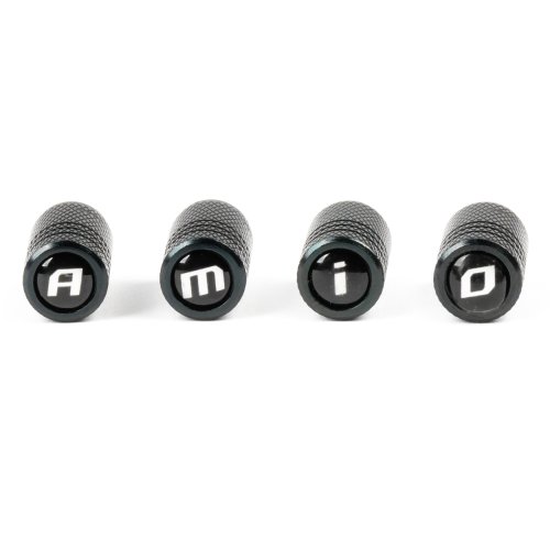 Aluminium zwarte ventieldop AMiO 4 stuks - 03277 - 03277