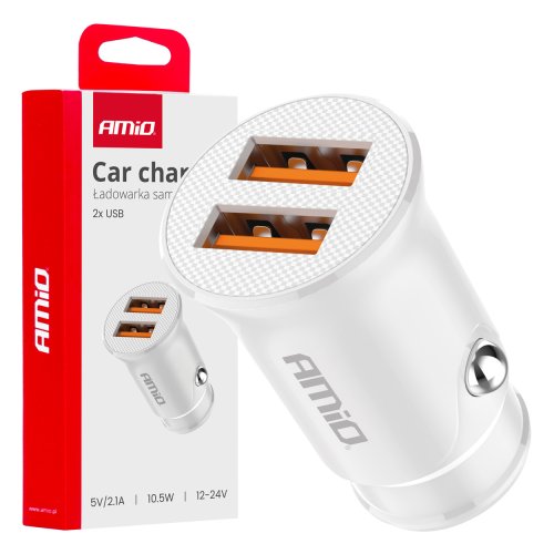 Autolader 2x USB-A 2.1A 12/24V AMiO-03872 - 03872 - 03872