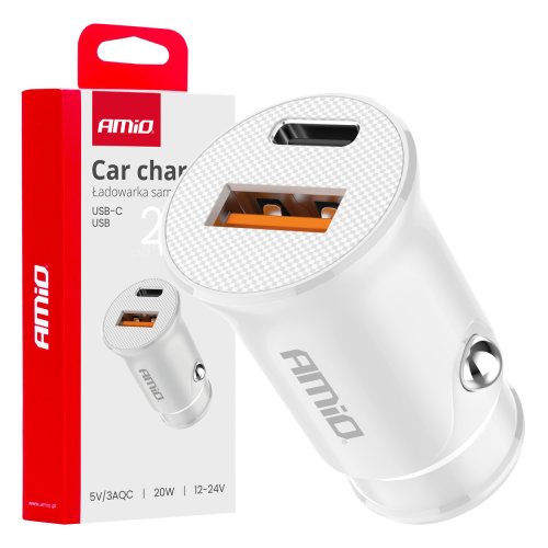 Autolader USB-A + USB-C 20W 12/24V  - 03877 - 03877