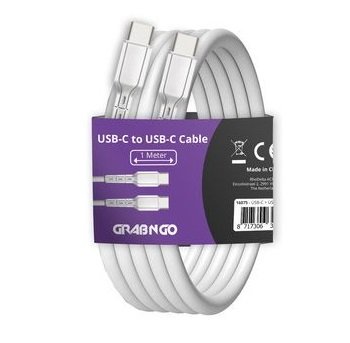GrabNGo Cable USB-C > USB-C 1m - Wit - 16075 1 - 16075