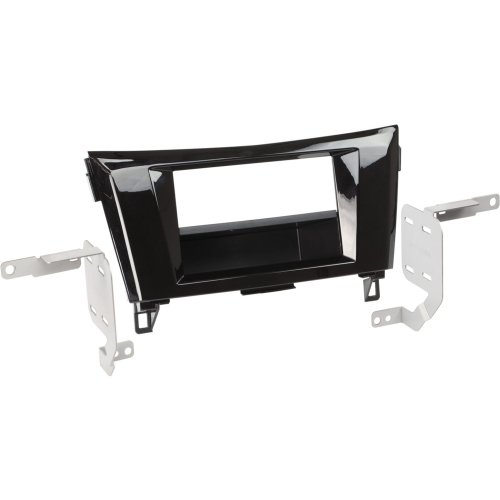 2-DIN Paneel met pocket Nissan Qashqai/ X-Trail 2014-2019 Kleur: Piano Zwart - 281210 17 1 - 281210-17-1