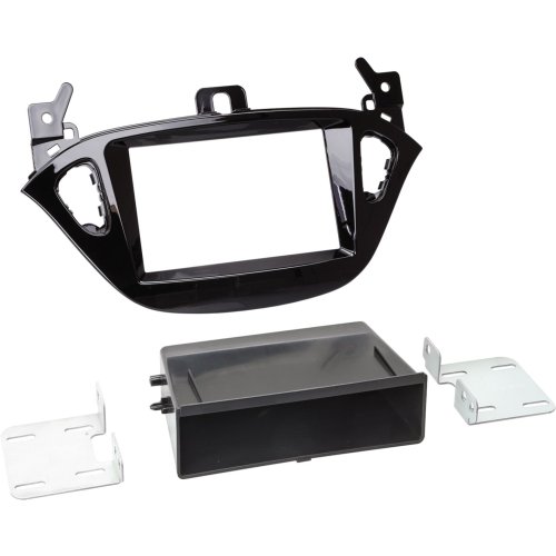 2-DIN Paneel Opel Adam/ Corsa E met aflegvak Kleur: Piano Zwart  - 281230 29 - 281230-29