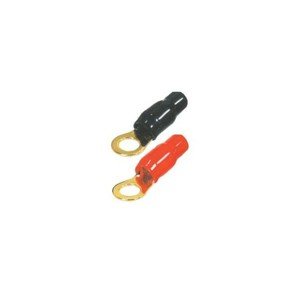 AUDIO SYSTEM 8mm Ring kabelschoen: 10mm&sup2;.  1x zwart + 1x rood - 28806 - Z-RT10 PAIR