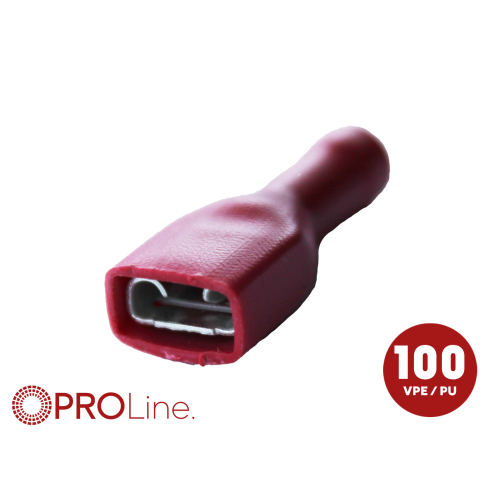 Kabelschoen  6.3x0.8 rood (100stuks) ACV PROLine - 346314 1 0 p 0 - 346314-1-0-p