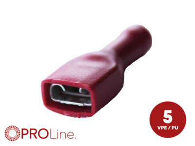 kabelschoen 5stuks 6.3x0.8 rood in blister - 346314 1 5 p - 346314-1-5-p