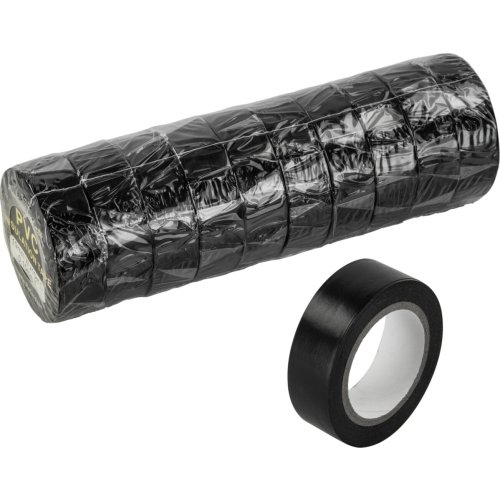 Installatie Tape Breedte 15 mm x Lengte 10 meter Zwart (10 stuks)  - 349011 19 10 - 349011-19-10