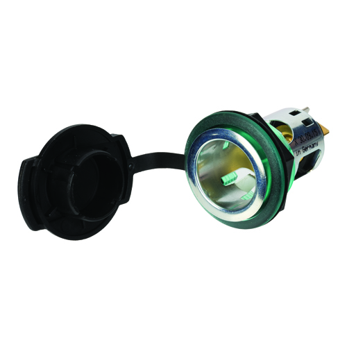 inbouw contactdoos voor standaard stekkers paneelmontage bevestiging door zeskantmoer in blister - 349046 13 p - 349046-13-p