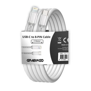 GrabNGo Cable USB-C > 8-PIN 2m - Wit - 37002 1 - 37002