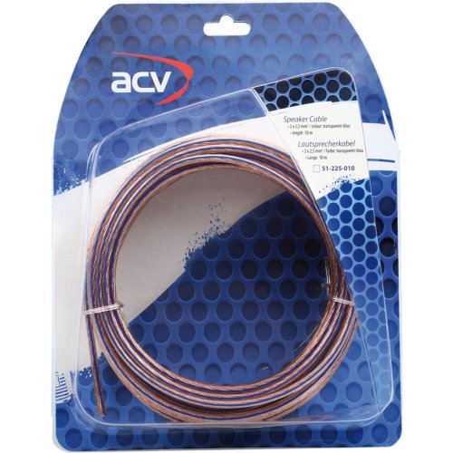 Luidspreker kabel 2 x 2,50 mm transparant  blauw 10m - 51 225 010 - 51-225-010
