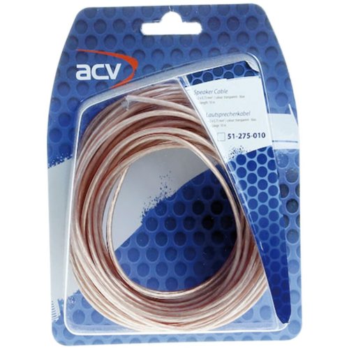 Luidspreker kabel 2 x 0,75 mm transparant blauw 10 Meter - 51 275 010 - 51-275-010