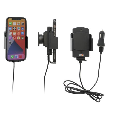 Universele verstelbare Qi houder/lader 61-83/6-11mm USB sig.plug - 718300 - 718300