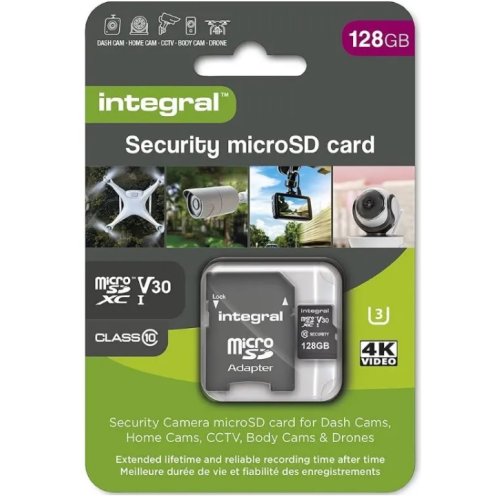 128GB Integral Security Micro SD-kaart (Klasse 10) &ndash; Snelle, veilige opslag - D acc 27821 - D-ACC-27821