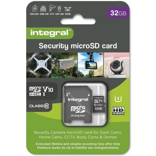 32GB Integral Security Micro SD-kaart (Klasse 10) &ndash; Snelle, veilige opslag - D acc 27827 - D-ACC-27827