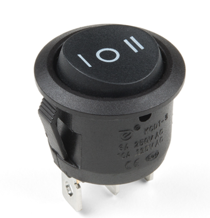 wipschakelaar rond 20 mm aan-uit-aan 12V 10A onverlicht in blister - E067431 d11 - 30.3400-20-p