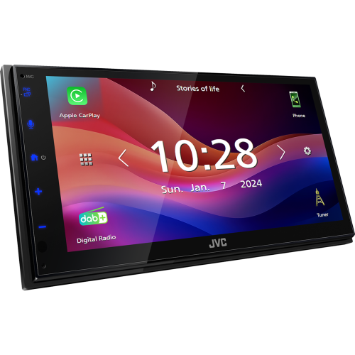 JVC KW-M695DBW Multimedia 6,8" Wireless Apple Carplay & Android Auto - Kw m695dbt cp angle - KW-M695DBW