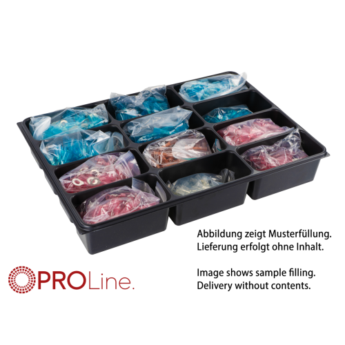 PROline Werkplaatskast assortiments bak, 12 vakken - inleg tray ten behoeve lade 335x238x45mm - T341000 12 1 - T341000-12-1