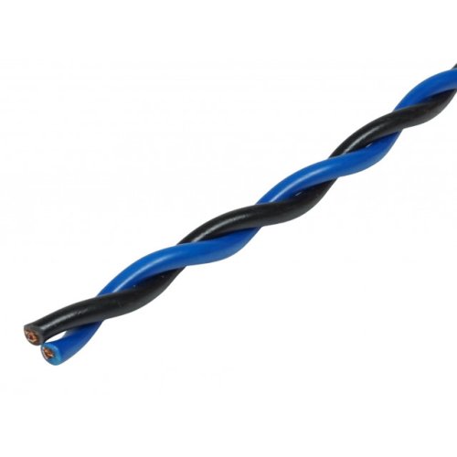 AUDIO SYSTEM "TWISTED" luidsprekerkabel 2x 2,50 mm&sup2; Blauw/Zwart - Z tsc 075 bk bl 640x480 zwart blauw 250mm - Z-TSC 2,5 BU/BK