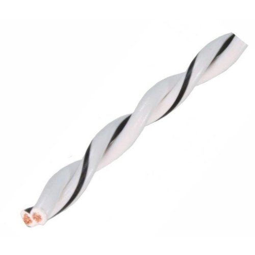 AUDIO SYSTEM Gedraaide luidsprekerkabel. Wit. 2x 0,5mm&sup2; . 200 mtr per rol  - Z tsc wt - z-tsc 0,5 WH