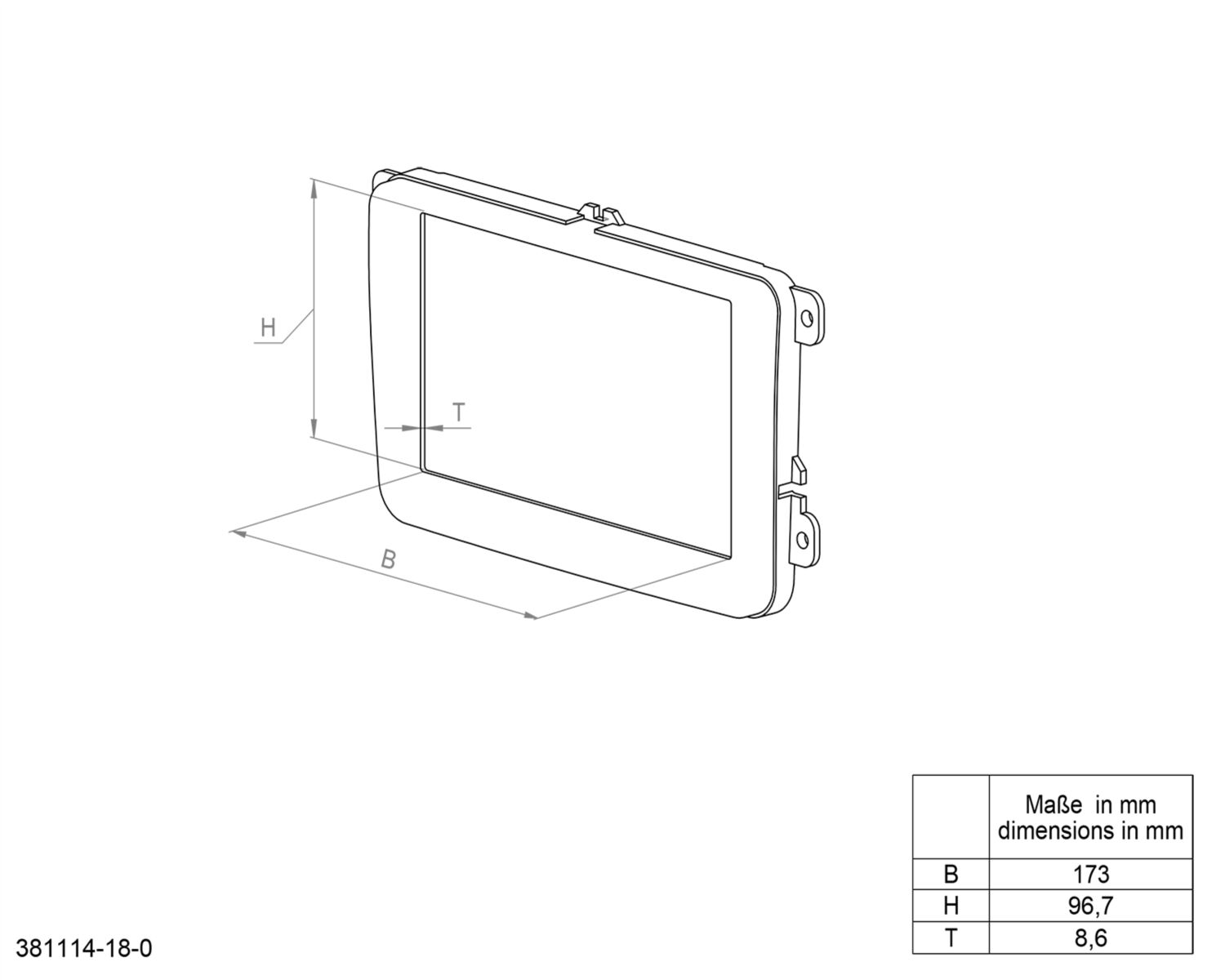 2-DIN Paneel Ford - Mercury Kleur: Zwart (METRA) - Z 381114 18 0 - 381114-18