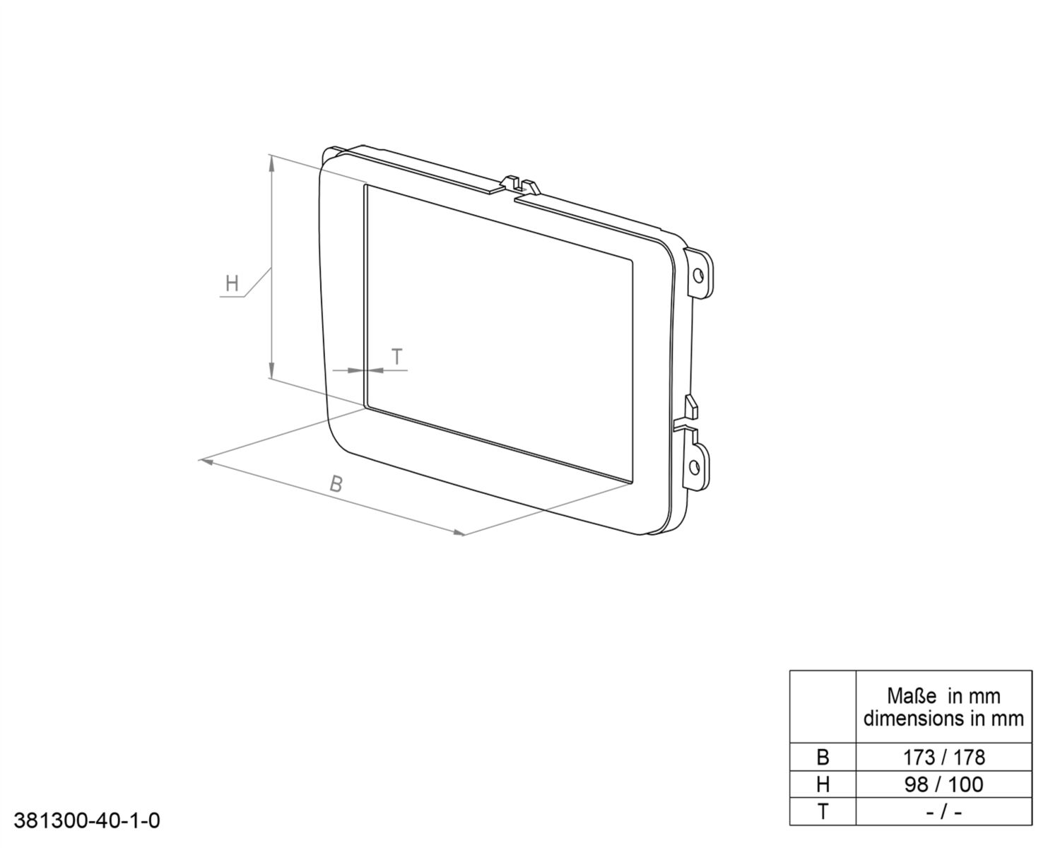 2-DIN Paneel Toyota Hilux 2015> Kleur: Zwart - Z 381300 40 1 0 - 381300-40-1 