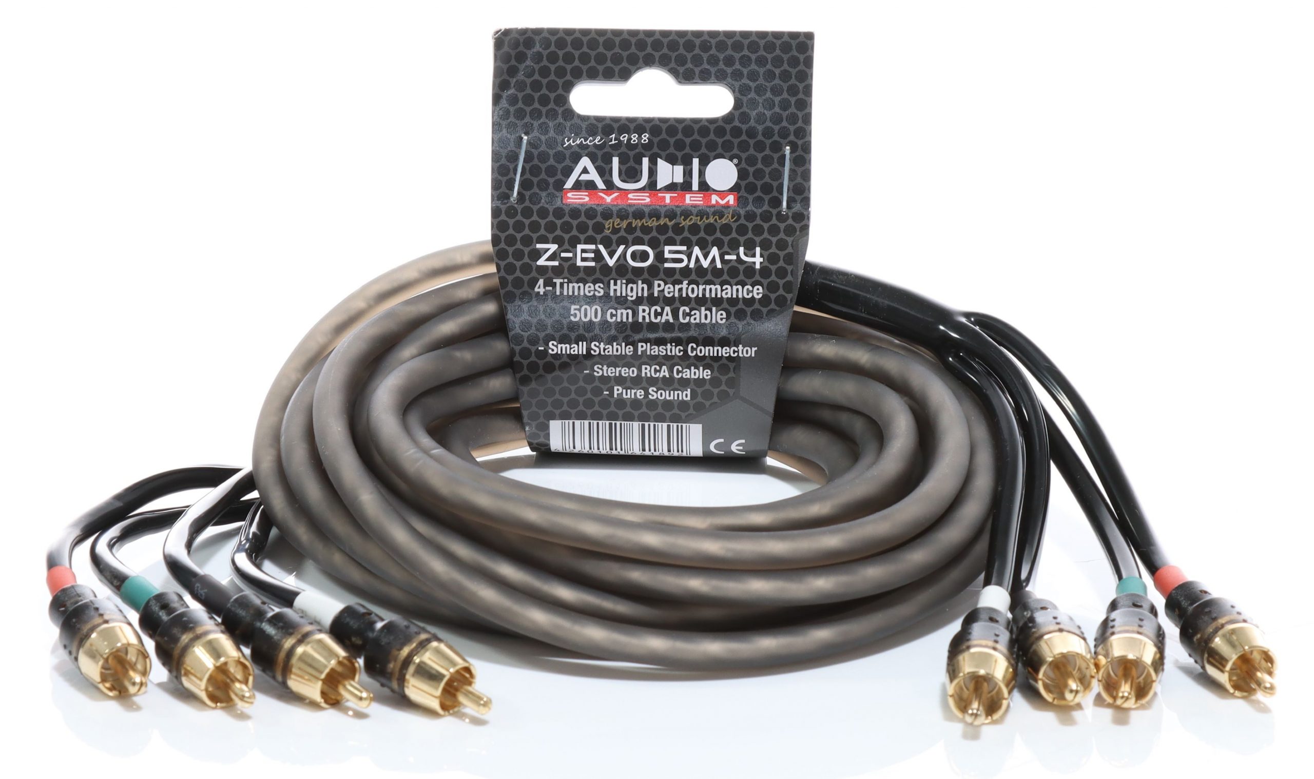 AUDIO SYSTEM HIGH-PERFORMANCE RCA-KABEL 5000mm 4-weg OFC cinch-kabel - Z evo 5m 4 scaled - Z-EVO 5.0M-4
