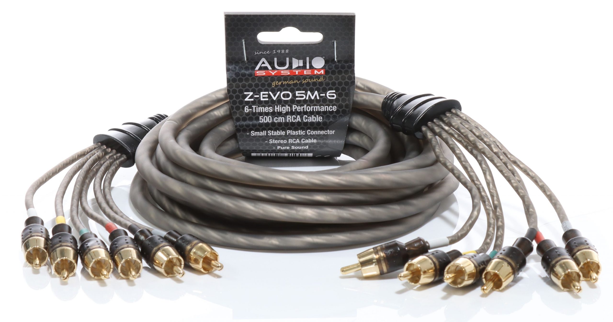 AUDIO SYSTEM HIGH-PERFORMANCE RCA-KABEL 5000mm 6-voudig OFC cinch-kabel - Z evo 5m 6 scaled - Z-EVO 5.0M-6