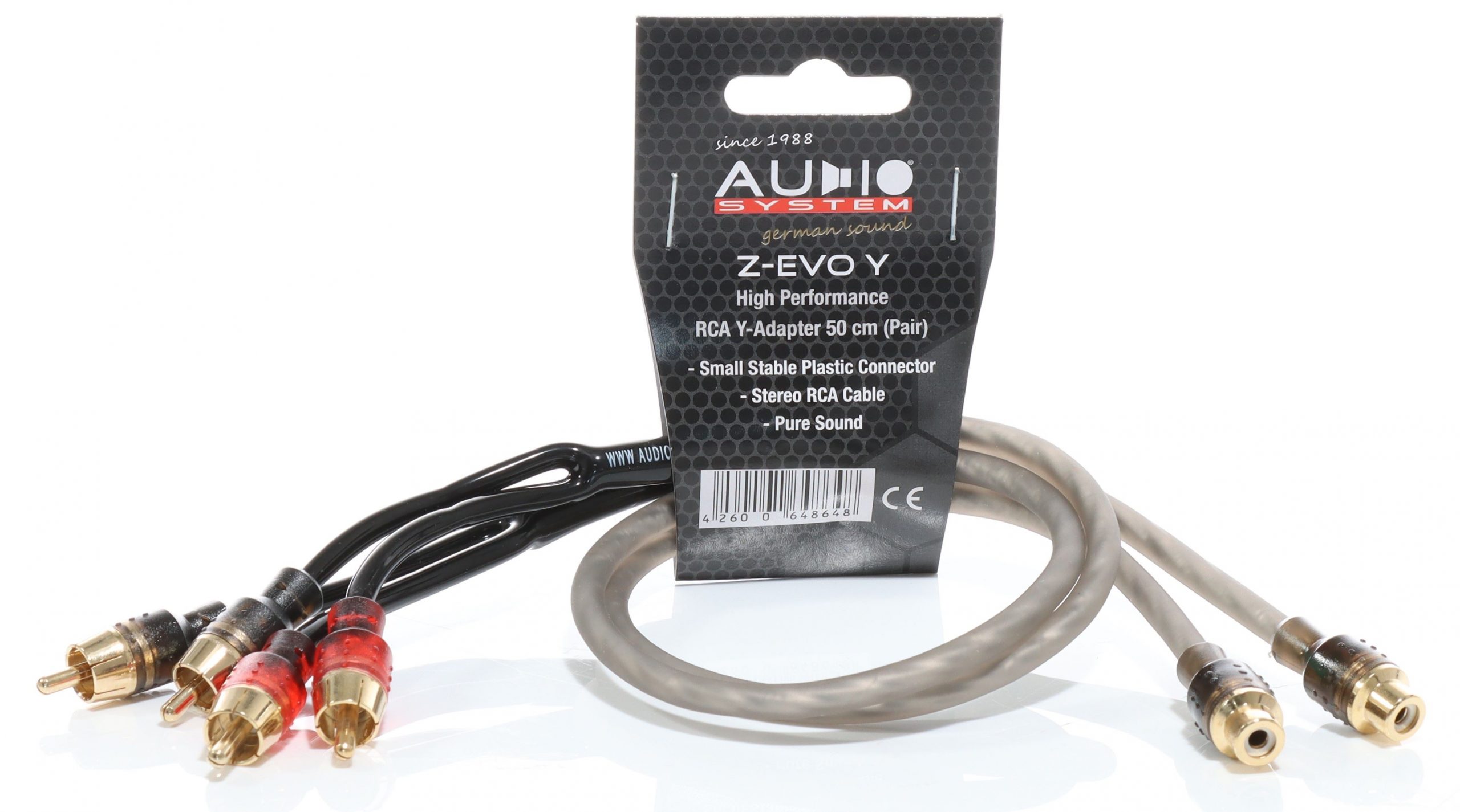 AUDIO SYSTEM HIGH-Performance Cinchkabel 500mm Y-cinch-kabel (2x plug en 1x koppeling) - Z evo y scaled - Z-EVO Y