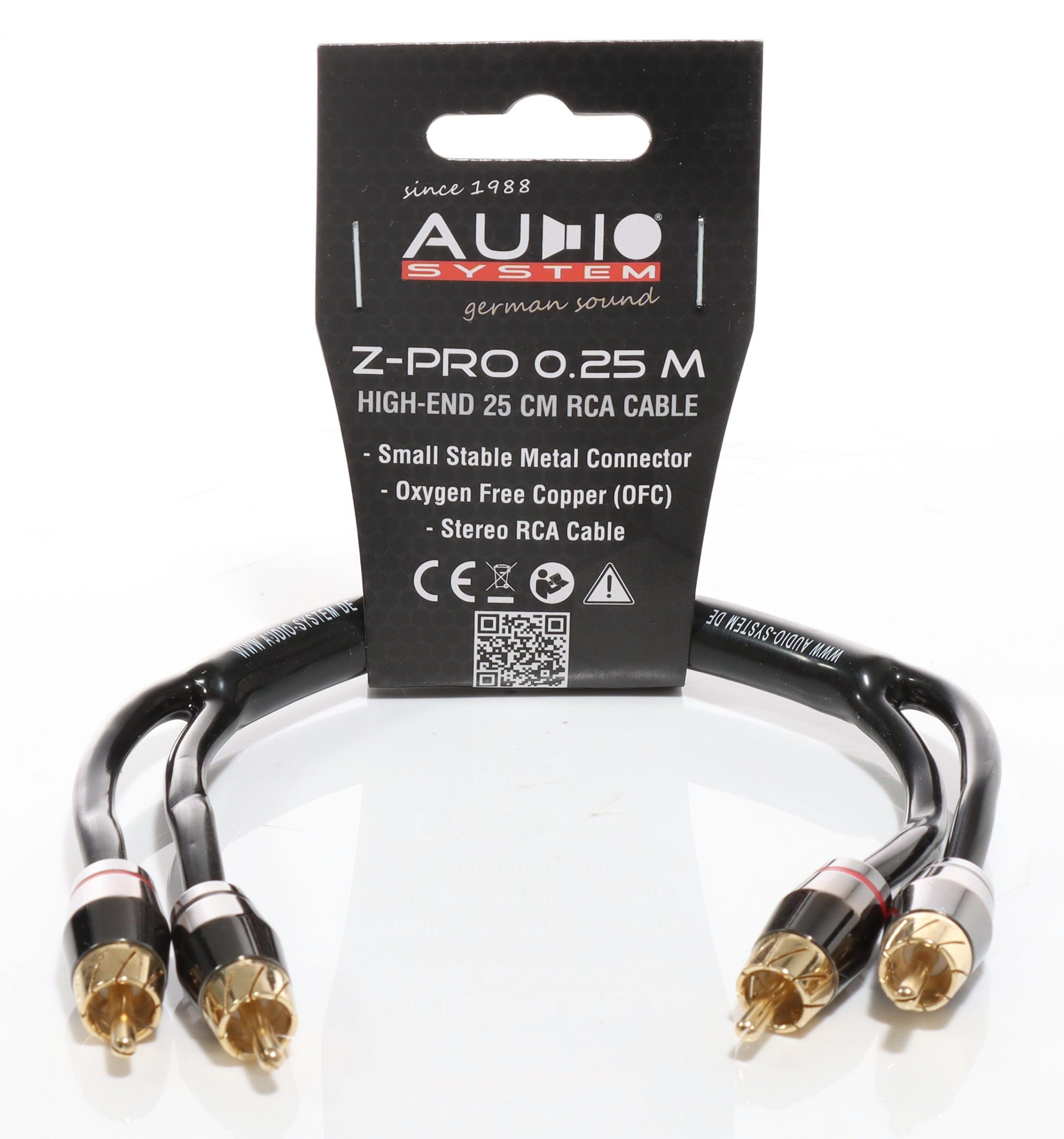 AUDIO SYSTEM HIGH-PERFORMANCE RCA-KABEL 250mm OFC cinch-kabel - Z pro 0 - Z-EVO 0.25M