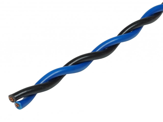 AUDIO SYSTEM "TWISTED" luidsprekerkabel 2x 0,75 mm&sup2; Blauw/Zwart - Z tsc 075 bk bl 640x480 zwart blauw 075mm - Z-TSC 0,75 BU/BK