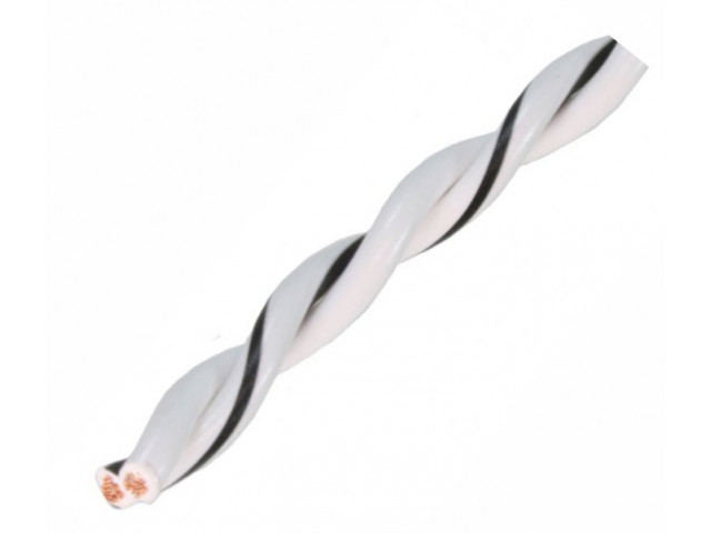 AUDIO SYSTEM Gedraaide luidsprekerkabel. Wit. 2x 0,75mm&sup2; . 100 mtr per rol  - Z tsc wt 640x480 wit 075mm - Z-TSC 0.75 WT